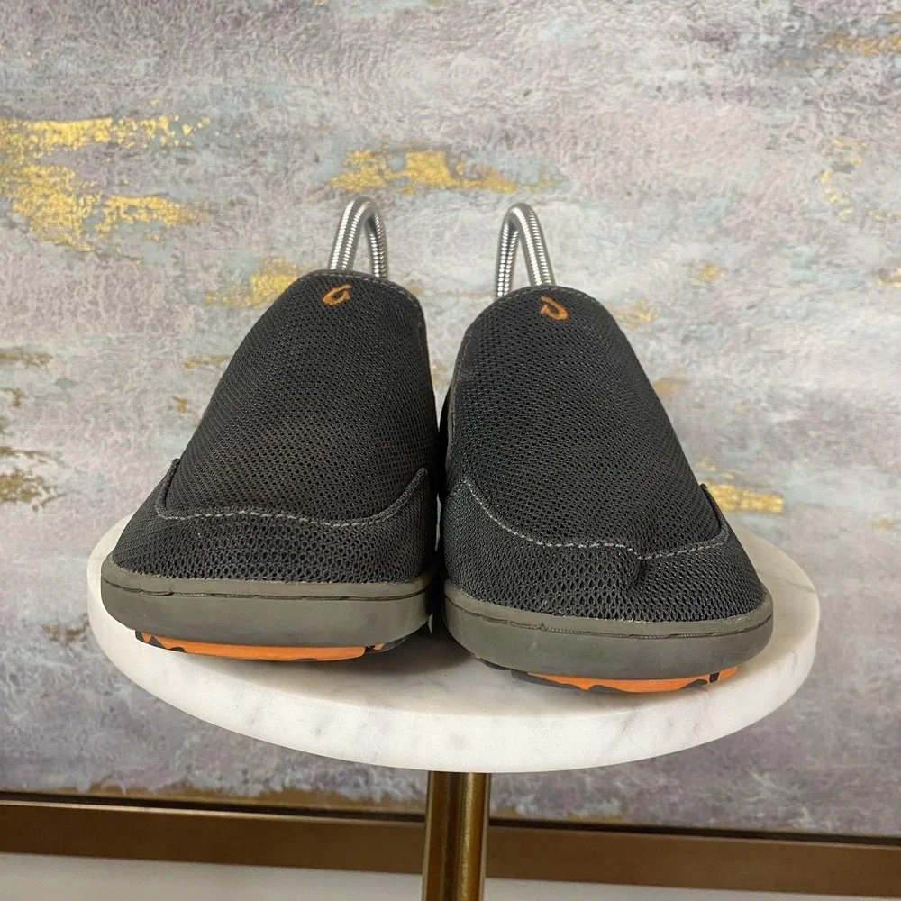 OluKai Nohea Mesh Shoes Boys Size 4 Gray Slip On Lightweight Walking Casual